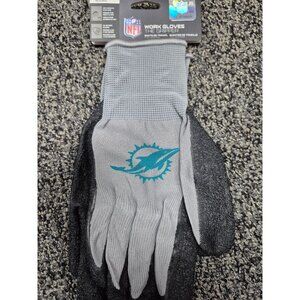 NFL Miami Dolphins Work Gloves "The Gripper" One Size Fits All By The Sports Vau